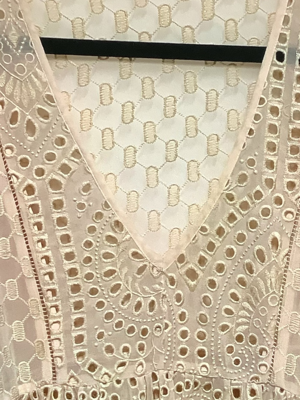 New Anthropologie Akemi+Kin Eyelet Blush Pink Swing Babydoll Style Dress Sz 4 - Picture 7 of 8